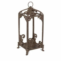 Outlet ❤️ The Gerson Company Tall Brown Metal Acanthus Leaf Lantern 🎁