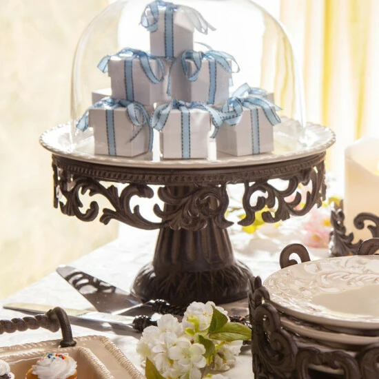 Wholesale π Gerson GG Collection Glass Domed Cake Pedestal W/ Brown Metal Base & Plate β€οΈ 4 Wholesale π Gerson GG Collection Glass Domed Cake Pedestal W/ Brown Metal Base & Plate β€οΈ - Image 2