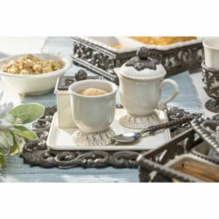 Buy 👏 Gerson GG Collection Acanthus Leaf Sugar & Creamer Set W/Box & Tray Set Of 4 👏 -Outlet Gerson Store unnamed file 887