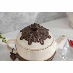 Brand new 😍 Gerson GG Collection Cream Ceramic 32oz Teapot W/ Acanthus Leaf Metal Base 🔥 -Outlet Gerson Store unnamed file 907