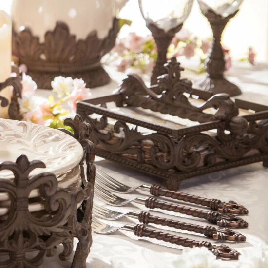 Buy 𧨠Gerson GG Collection Acanthus Leaf Brown Cast Metal Napkin Holder ⨠4 Buy 𧨠Gerson GG Collection Acanthus Leaf Brown Cast Metal Napkin Holder ⨠- Image 2