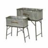 Cheap 💯 Gerson Oversized Galvanized Metal Plant Holders With Stands 2-pack ✔️