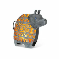 Best Pirce 🔥 Gerson 19.29"H Large Solar Lighted Metal Hippo Figurine (Topaz/Silver) 😉